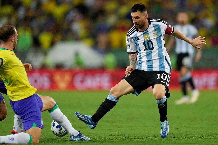 Messi en el duelo ante Brasil