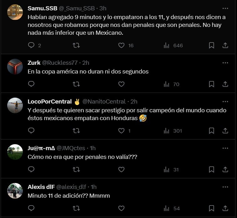 Comentarios de la afición argentina 