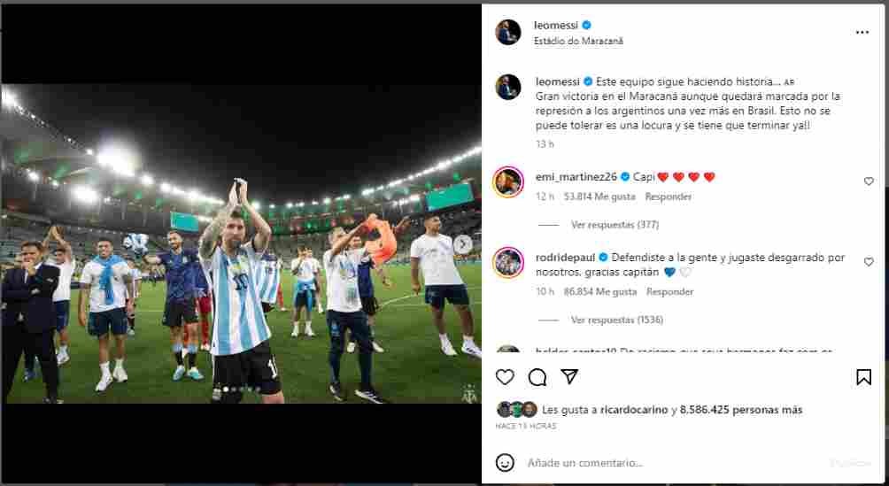 El mensaje de Messi tras lo ocurrido