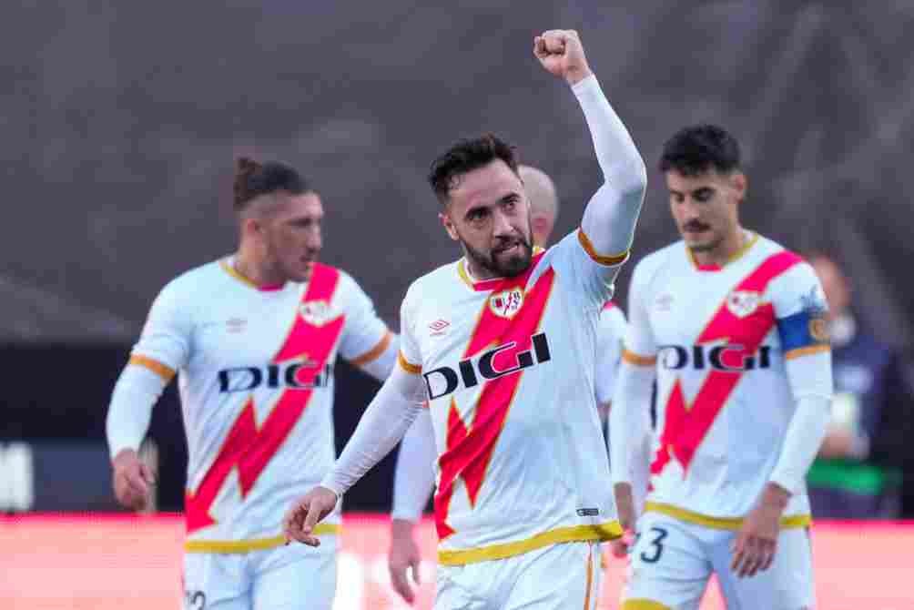 Jugadores del Rayo celebran un gol