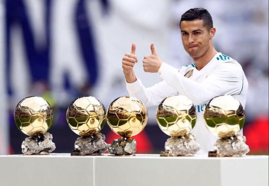 Cristiano and his five Ballon d'Ors