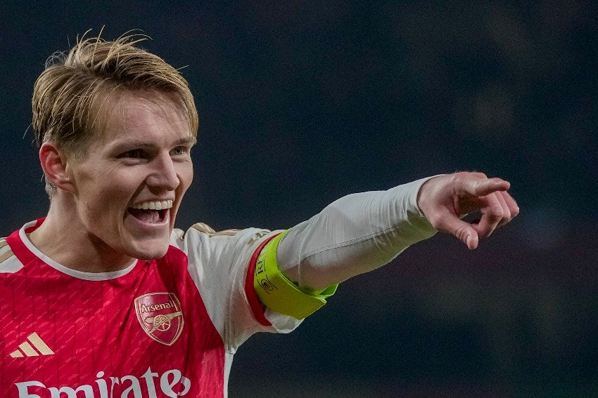 Odegaard en celebración de gol