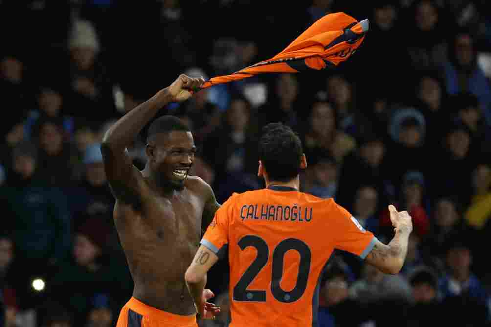 Thuram celebra el tercer gol ante el Inter