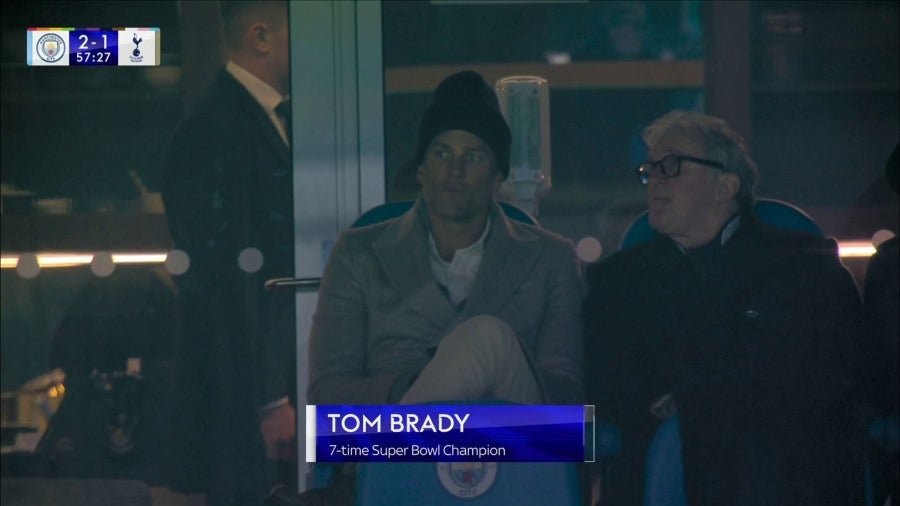 Tom Brady en el duelo entre Manchester City y Tottenham