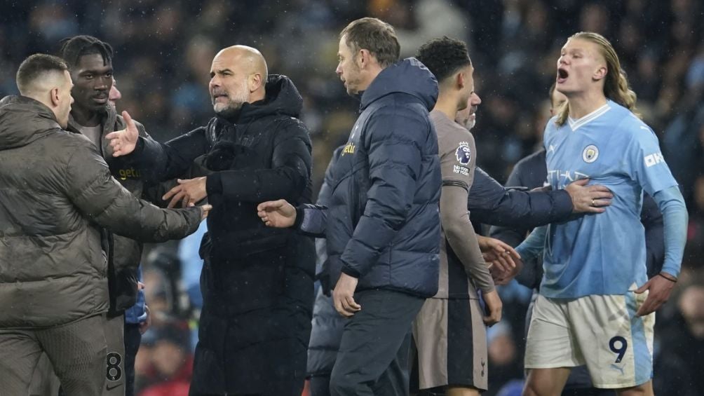 El City durante el empate ante el Tottenham