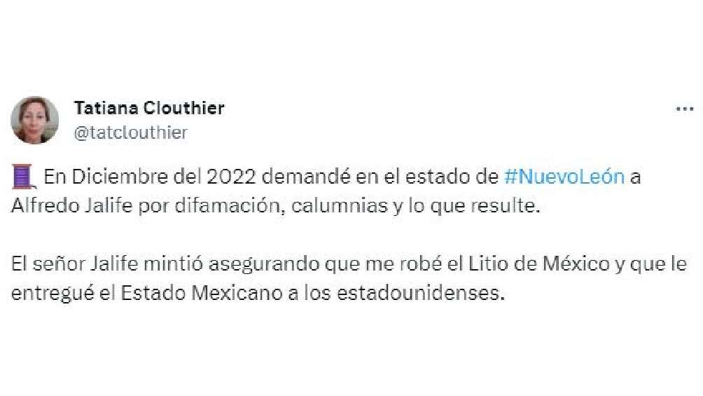 Tatiana Clouthier negó que se haya robado el Litio del país. 