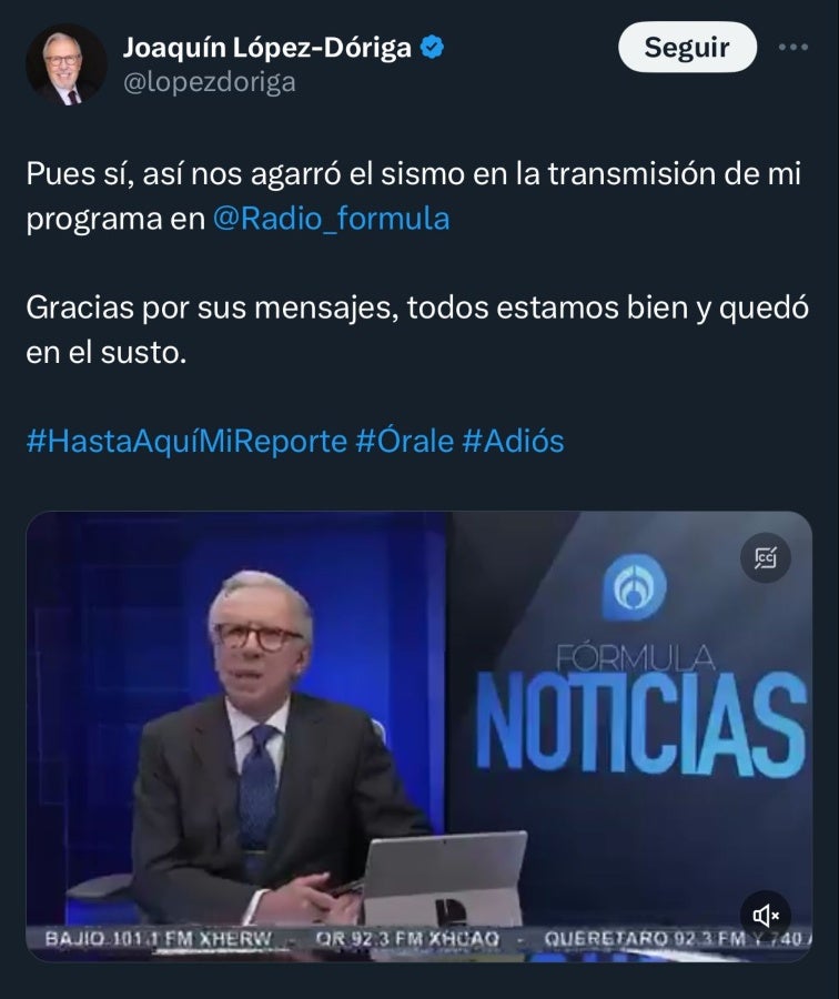 Tweet de Joaquín López-Dóriga