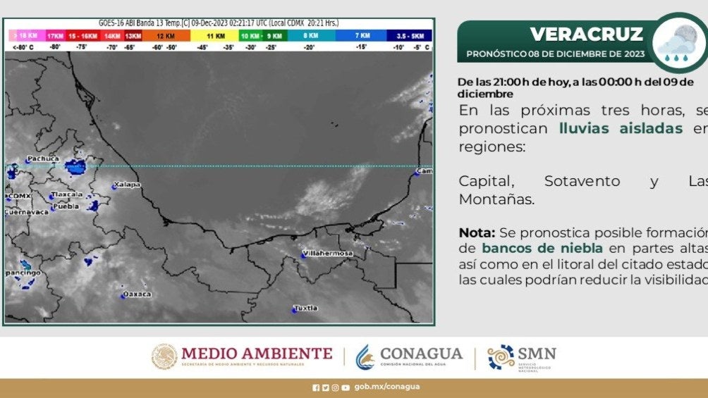 Servicio Meteorológico Nacional pronostica lluvias