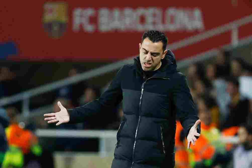 Xavi en lamento en el juego ante Girona