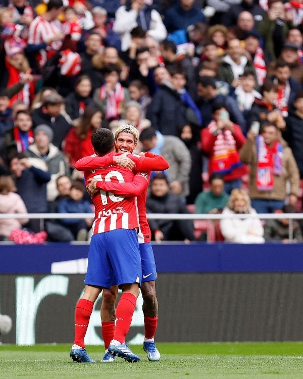Ángel Correa celebrando su gol 
