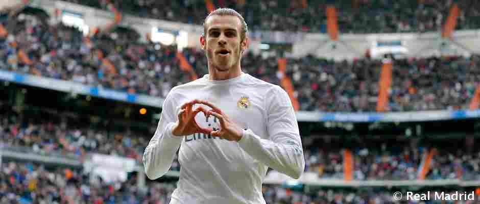 Bale celebra un gol con el Real Madrid 