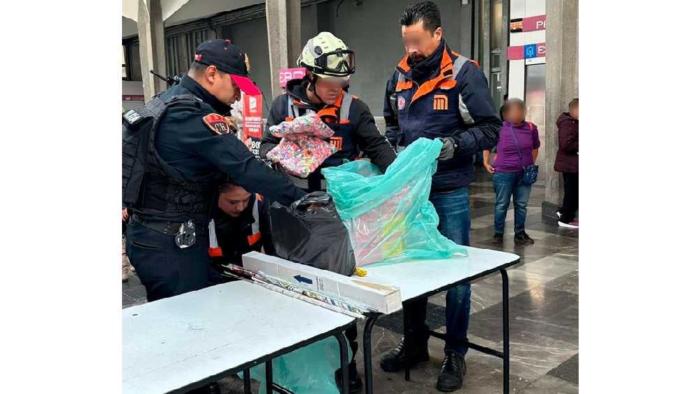 Fue en la estación La Merced donde los efectivos localizaron 72 kilogramos de pirotecnia.