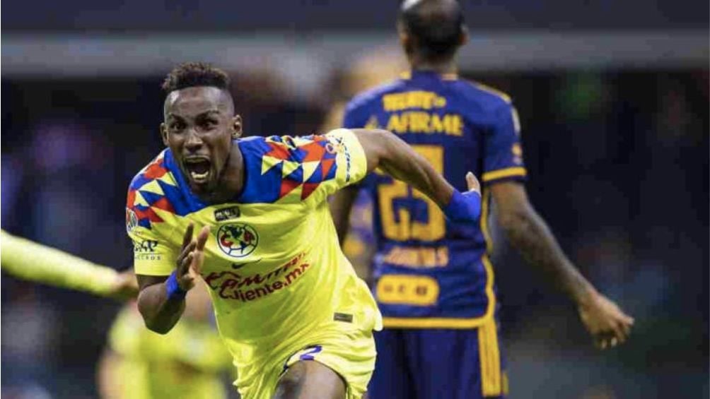 Quiñones celebra el primer gol de la Final ante Tigres