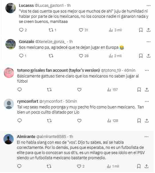 Así fueron algunos de los comentarios