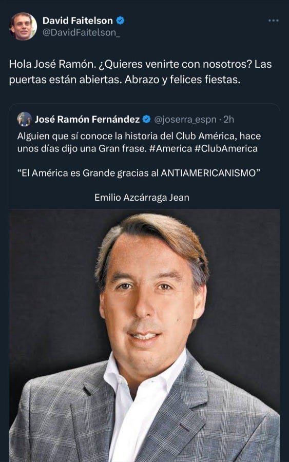 Faitelson invita a Jose Ramón Fernández