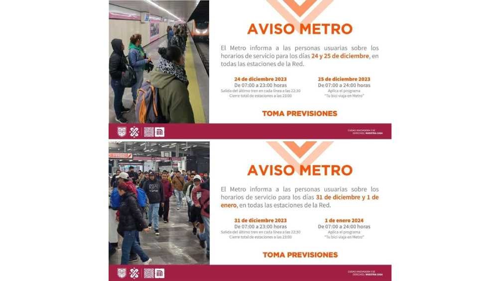 Mediante redes sociales, el STC informó sobre sus horarios especiales. 