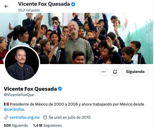 Vicente Fox tardó un mes en recuperar su cuenta en X, antes Twitter.