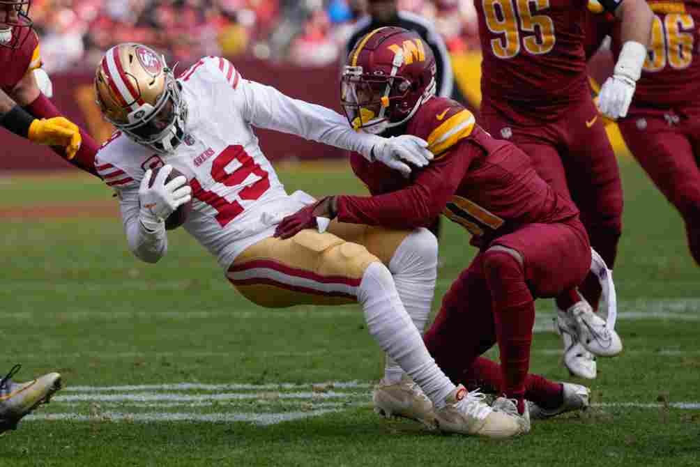 Deebo Samuel durante el partido ante los Washington Commanders