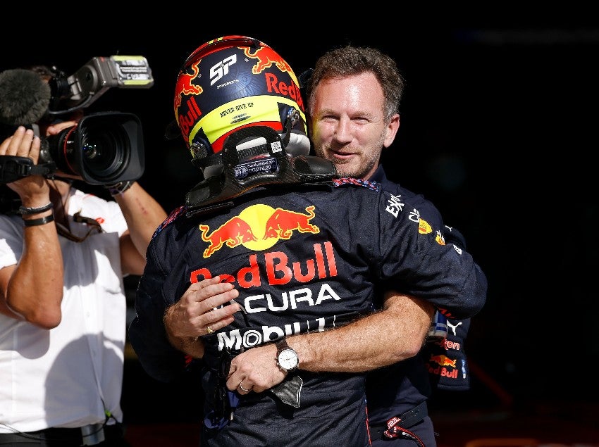 Horner y Pérez en un GP de la F1