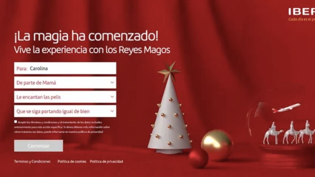 Este es el sitio web donde puedes hacer tu videollamada con los Reyes Magos