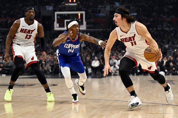 Jaime Jáquez Jr durante un juego del Heat 