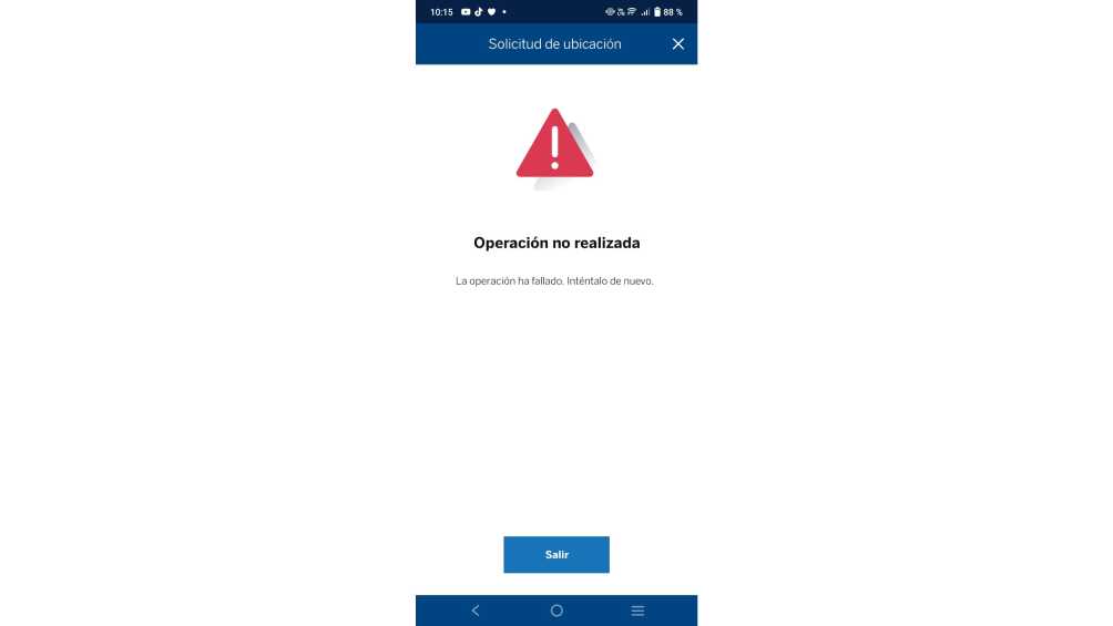 Este es el mensaje que le aparece a los usuarios al tratar de entrar a la app.  