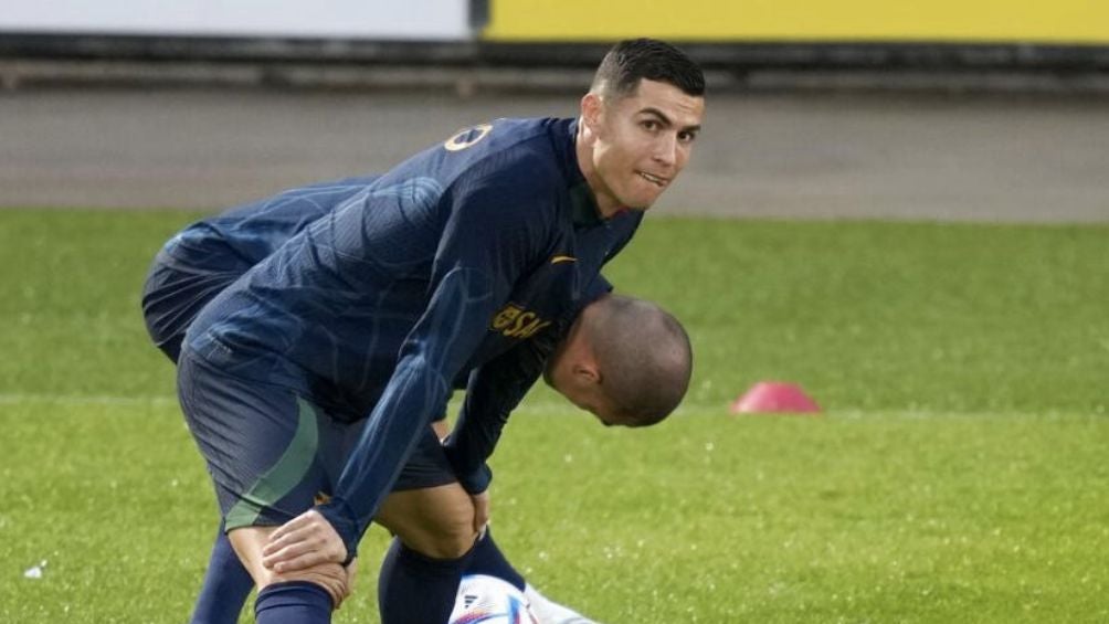 Ronaldo en un entrenamiento con el Al-Nassr