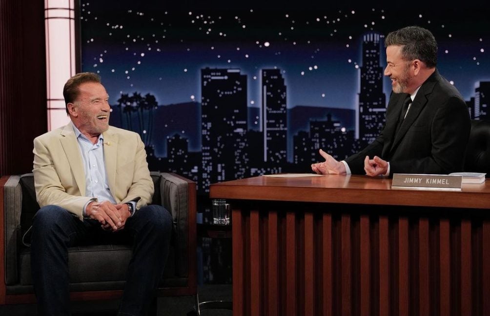 Kimmel durante su programa con Arnold Schwarzenegger