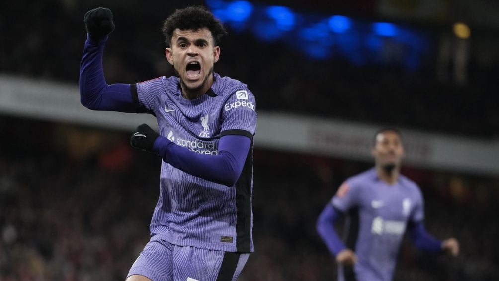 Luis Díaz celebra el gol de la victoria ante Arsenal