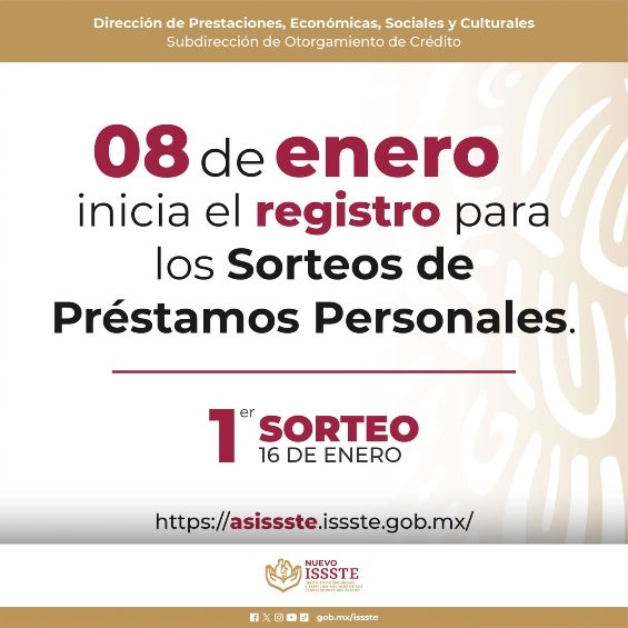 Los interesados en los préstamos del ISSSTE podrán inscribirse hoy