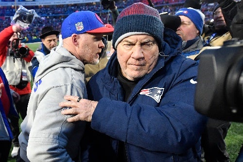 Bill Belichick tras un juego de los Patriots