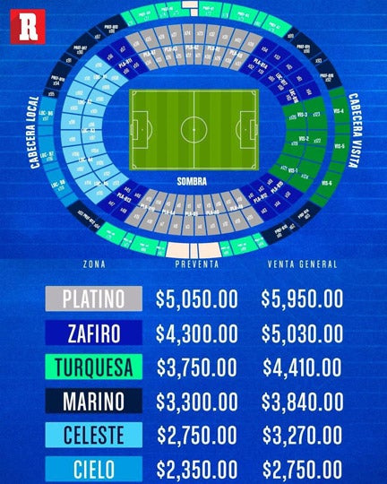 Precios para los abonos de Cruz Azul en el Clausura 2024