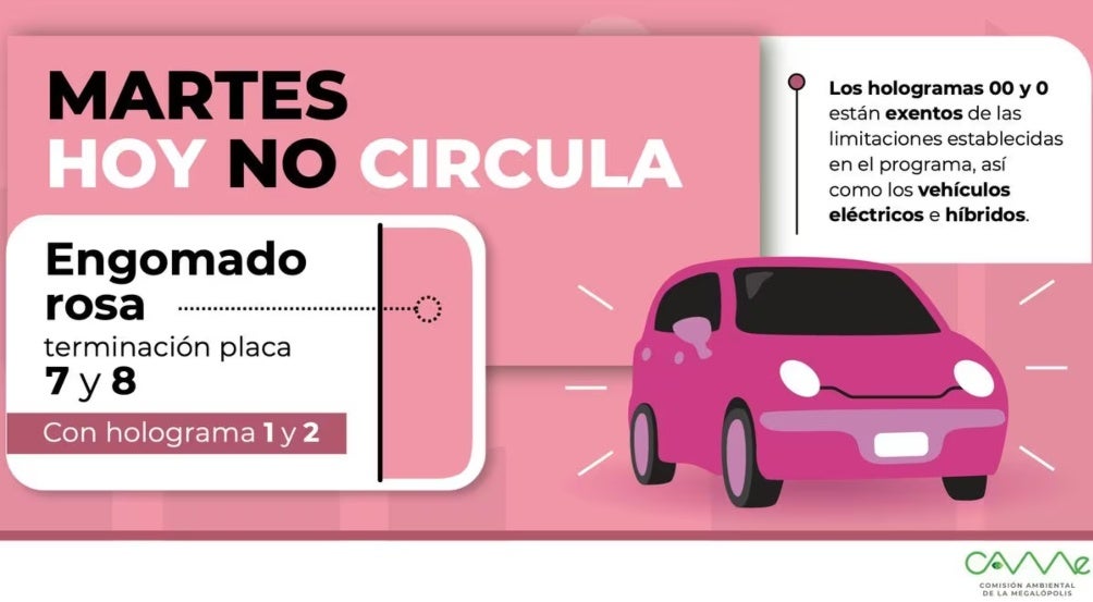 Este martes no circula el engomado rosa