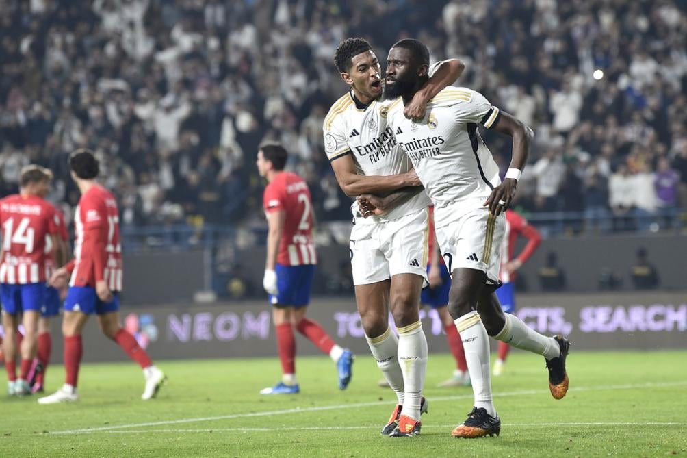 Rüdiger en festejo de su gol ante Atlético