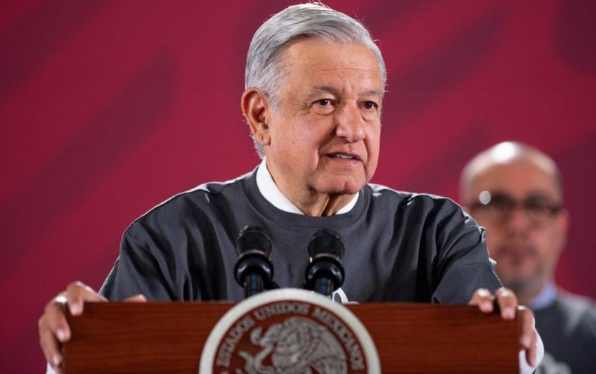 Andrés Manuel López Obrador en conferencia de prensa. 