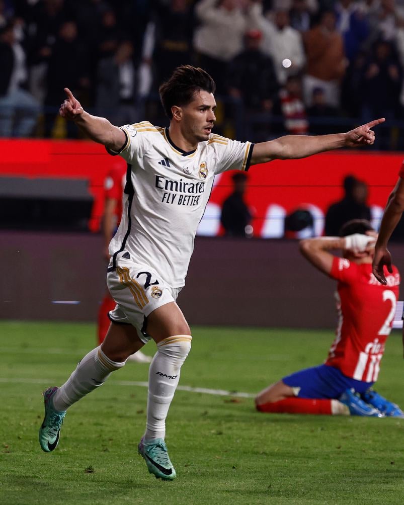 Brahim celebra su gol ante los Colchoneros