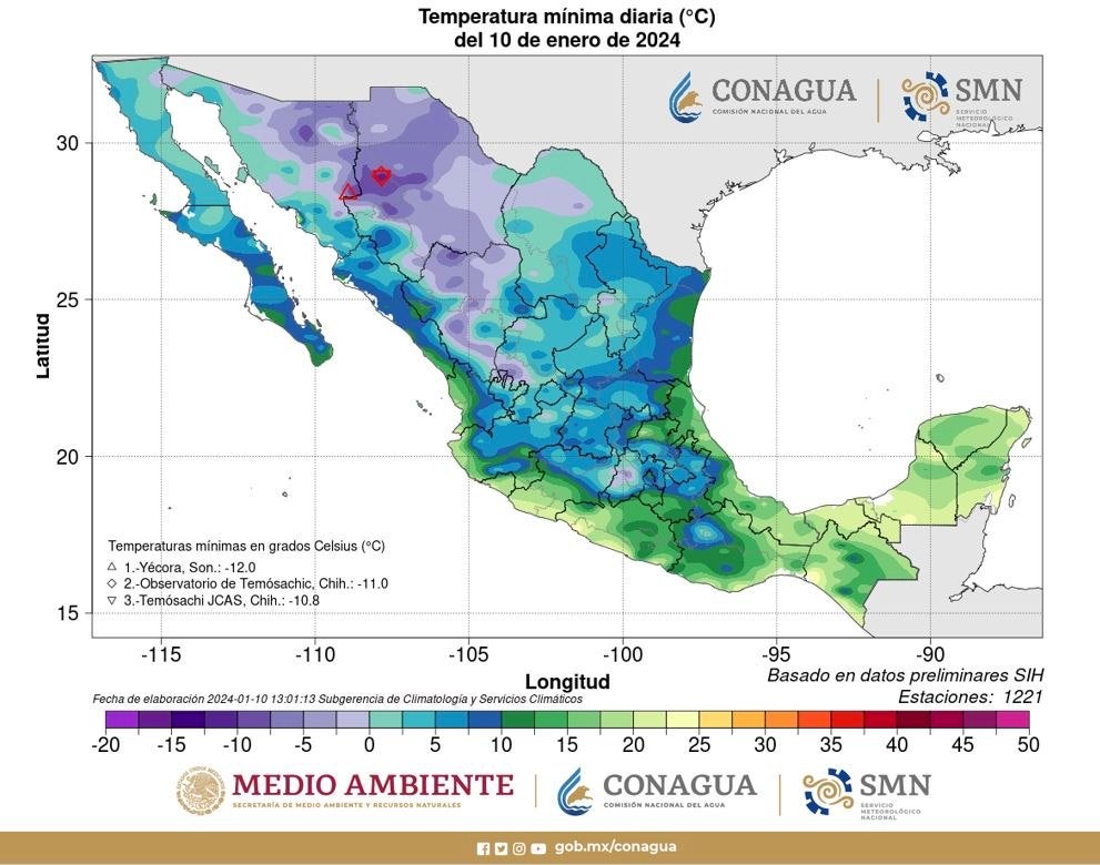 Las zonas mas frías de la República Mexicana