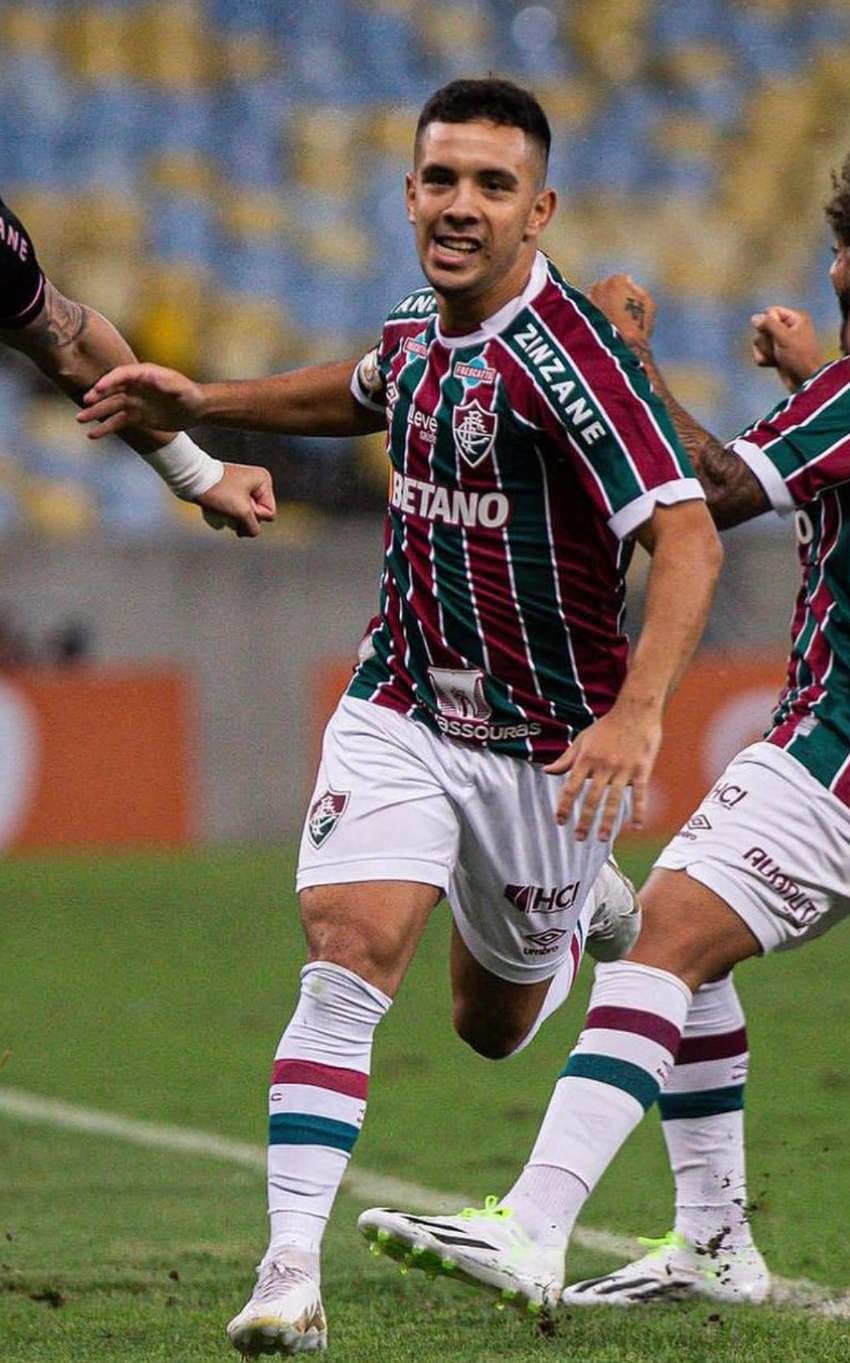 Leo Fernández en celebración de gol con Fluminense