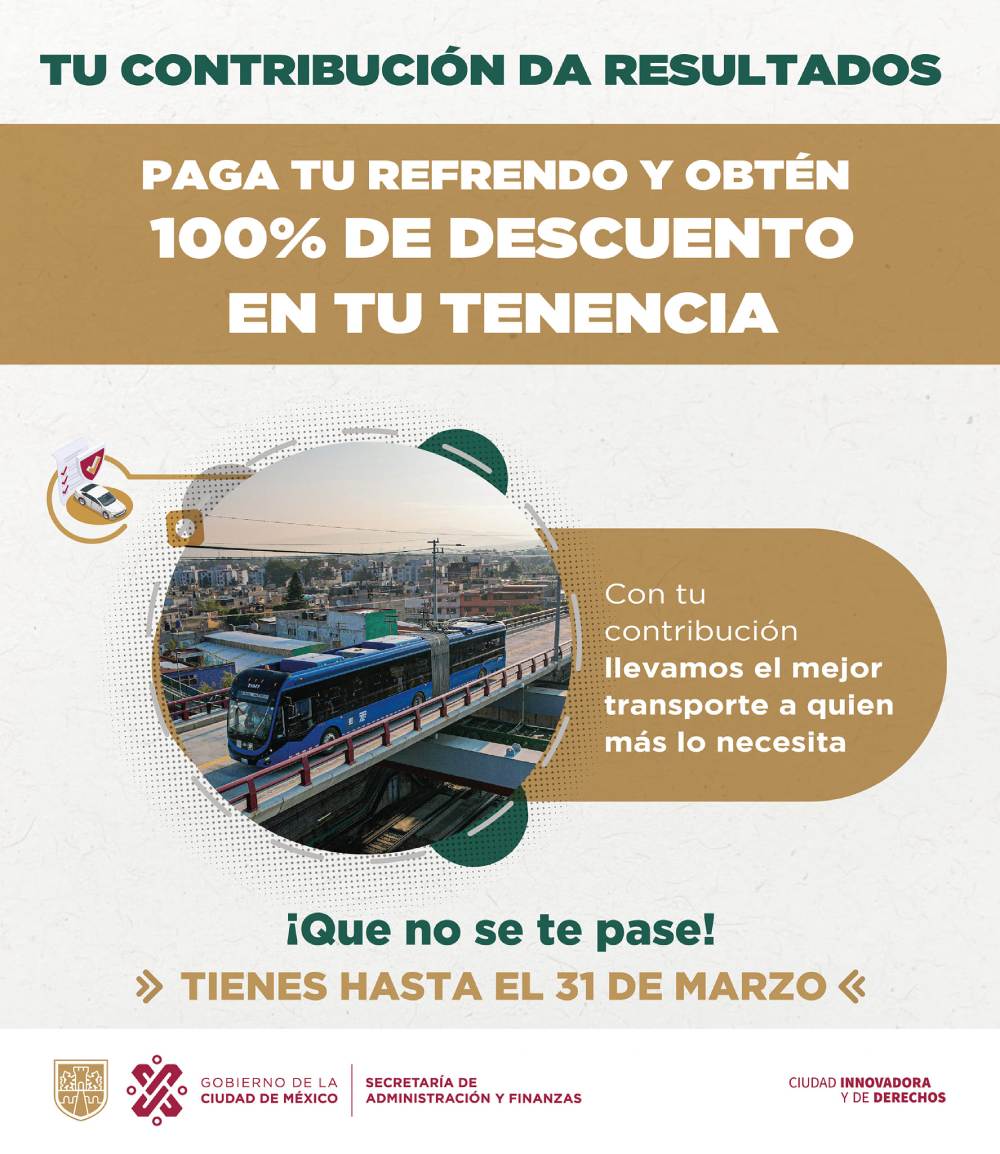 En la tenencia podrías tener un descuento del 100 por ciento.