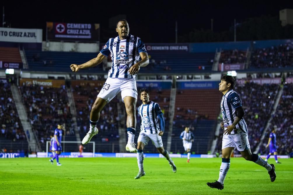 El festejo del gol de Pachuca