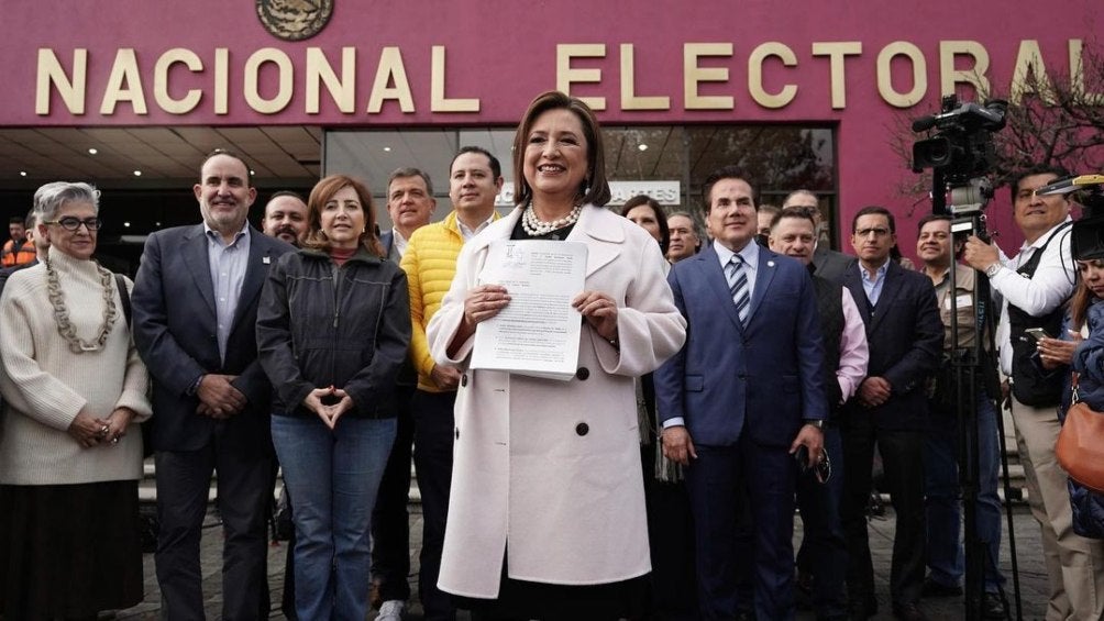 Xóchitl Gálvez en su preregistro a las elecciones