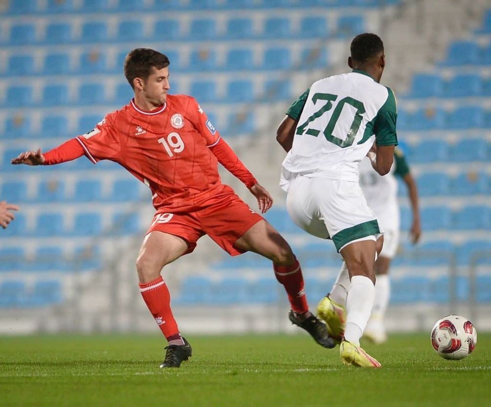 Lajud en el amistoso ante Arabia Saudí antes de la Copa Asiática