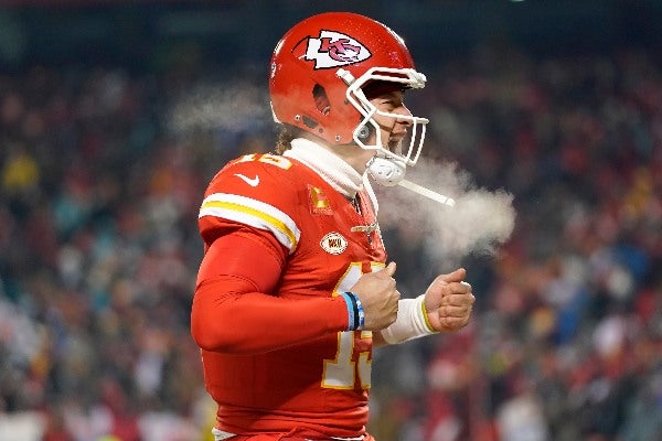 Mahomes celebrando el triunfo de los Chiefs