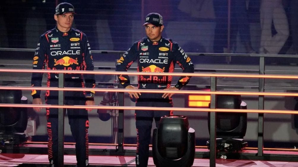 Checo y Verstappen antes del GP de Las Vegas