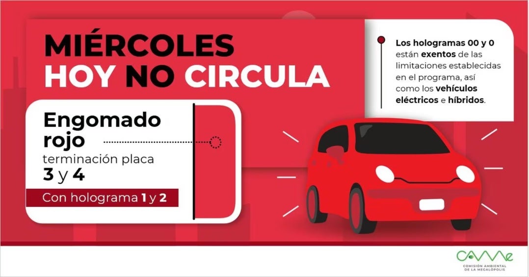 Los vehículos que no pueden circular en miércoles. 