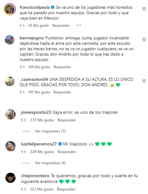 Los seguidores béticos lamentaron la salida del jugador