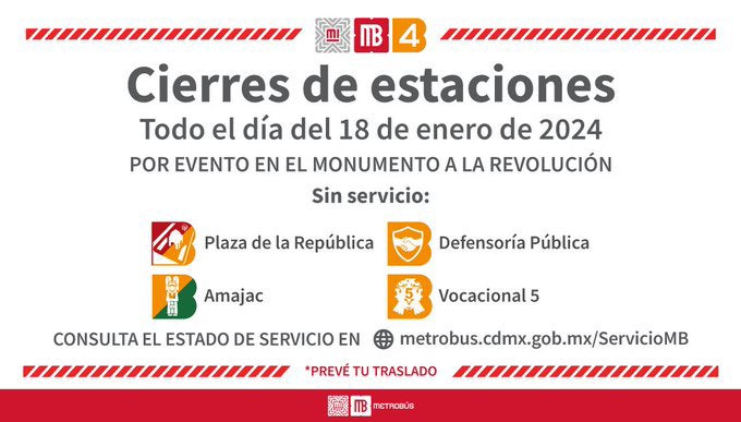 El Sistema de Transporte Metrobús anunció a los usuarios las afectaciones.