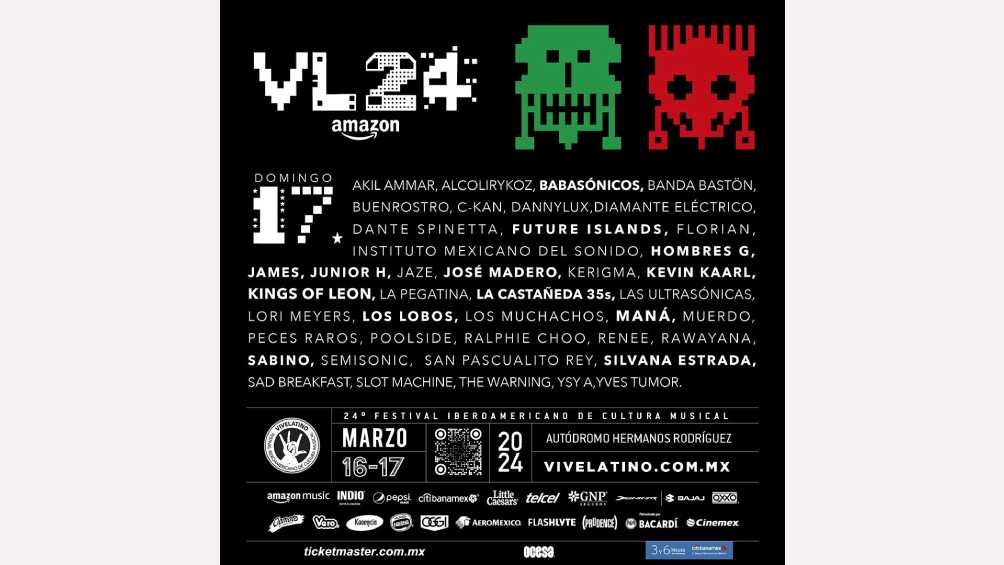 El festival Vive Latino anunció la nueva alineación para el día 17 de marzo. 