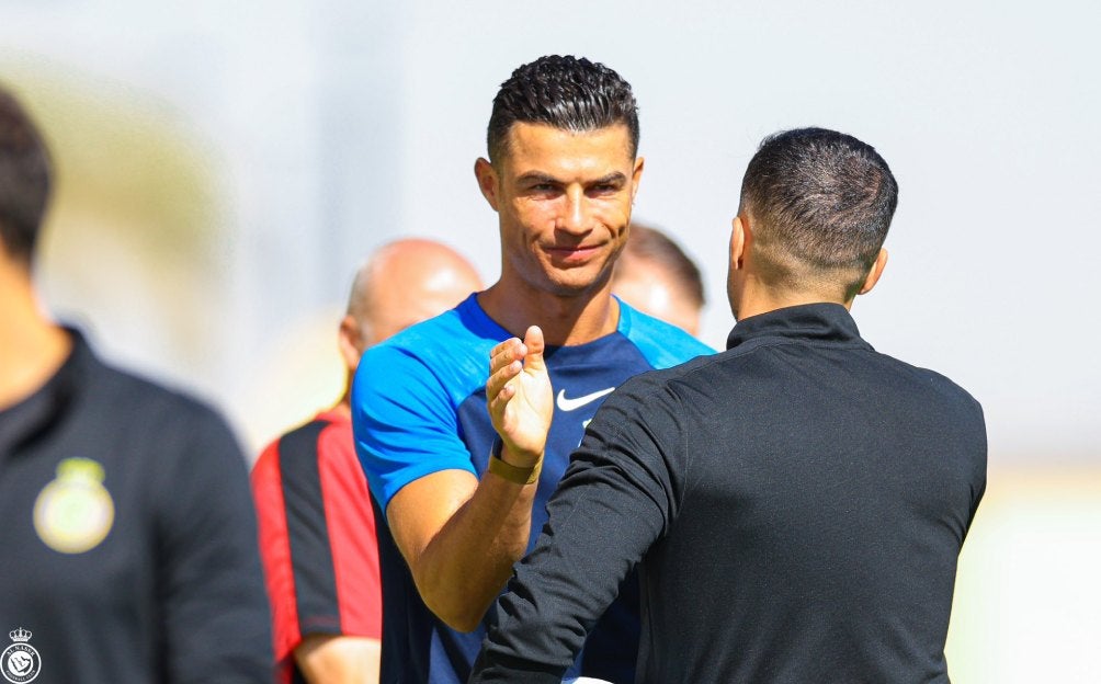 Ronaldo en entrenamiento con Al Nassr