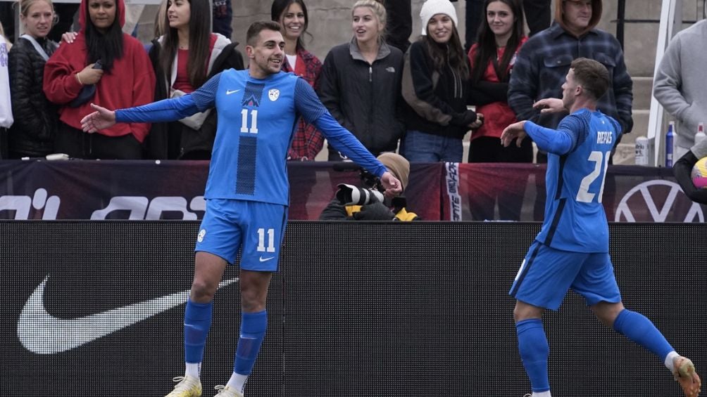 Gradišar celebra el gol de la victoria ante Estados Unidos